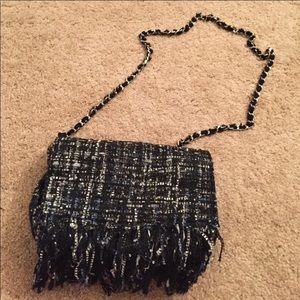 Zara trf black and blue purse